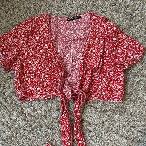 Shein Red Floral Women's Top